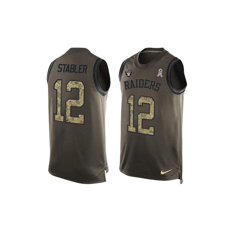 Cheap Kenny Stabler Raiders Tank Top From China Salute TO Service Olive #12
