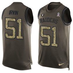 Cheap Bruce Irvin Raiders Tank Top From China Salute TO Service Olive #51