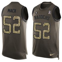Cheap Khalil Mack Raiders Tank Top From China Salute TO Service Olive #52