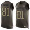 Cheap Tim Brown Raiders Tank Top From China Salute TO Service Olive #81