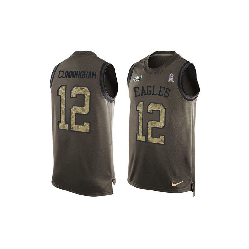 Cheap Randall Cunningham Eagles Tank Top From China Salute TO Service Olive #12