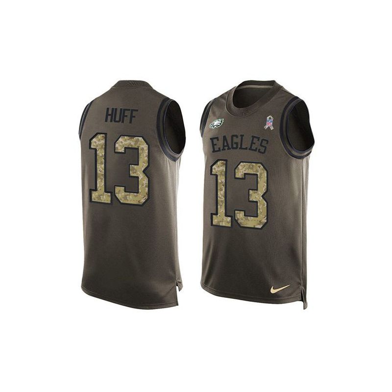 Cheap Josh Huff Eagles Tank Top From China Salute TO Service Olive #13