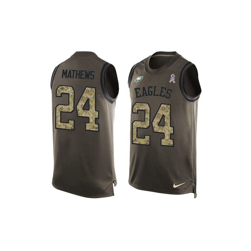 Cheap Ryan Mathews Eagles Tank Top From China Salute TO Service Olive #24
