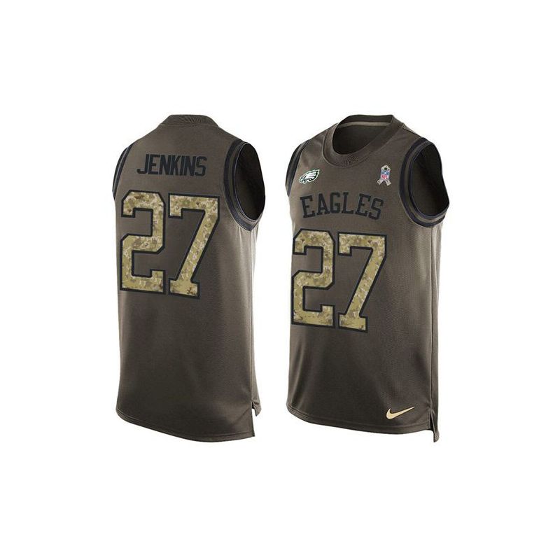 Cheap Malcolm Jenkins Eagles Tank Top From China Salute TO Service Olive #27