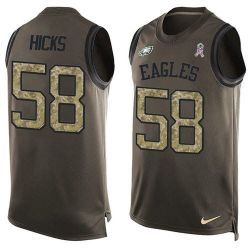 Cheap Jordan Hicks Eagles Tank Top From China Salute TO Service Olive #58