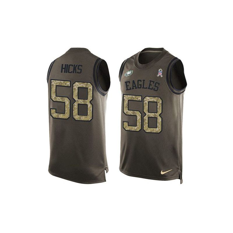 Cheap Jordan Hicks Eagles Tank Top From China Salute TO Service Olive #58