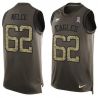 Cheap Jason Kelce Eagles Tank Top From China Salute TO Service Olive #62