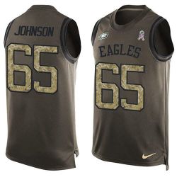 Cheap Lane Johnson Eagles Tank Top From China Salute TO Service Olive #65