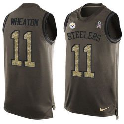 Cheap Markus Wheaton Steelers Tank Top From China Salute TO Service Olive #11