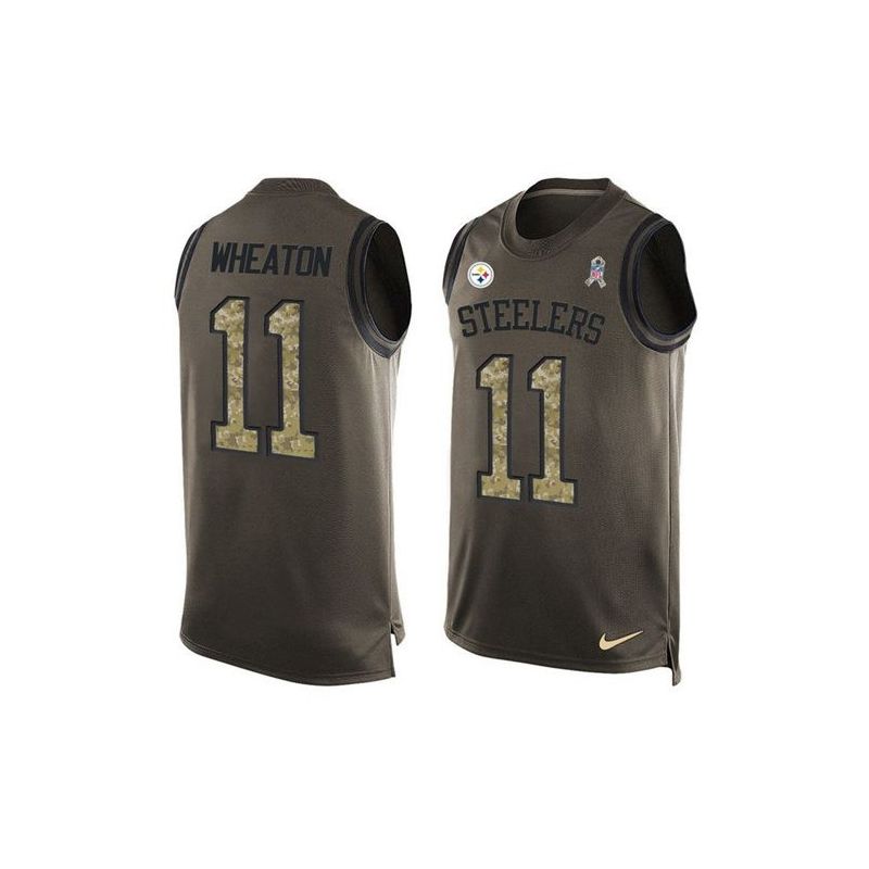 Cheap Markus Wheaton Steelers Tank Top From China Salute TO Service Olive #11
