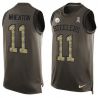 Cheap Markus Wheaton Steelers Tank Top From China Salute TO Service Olive #11