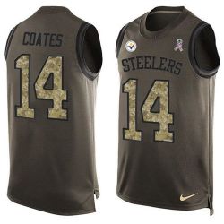 Cheap Sammie Coates Steelers Tank Top From China Salute TO Service Olive #14