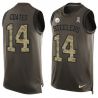 Cheap Sammie Coates Steelers Tank Top From China Salute TO Service Olive #14