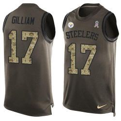 Cheap Joe Gilliam Steelers Tank Top From China Salute TO Service Olive #17