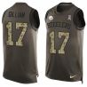 Cheap Joe Gilliam Steelers Tank Top From China Salute TO Service Olive #17