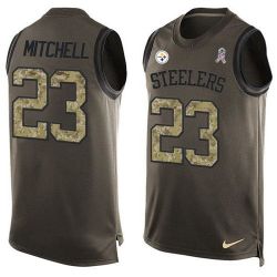 Cheap Mike Mitchell Steelers Tank Top From China Salute TO Service Olive #23