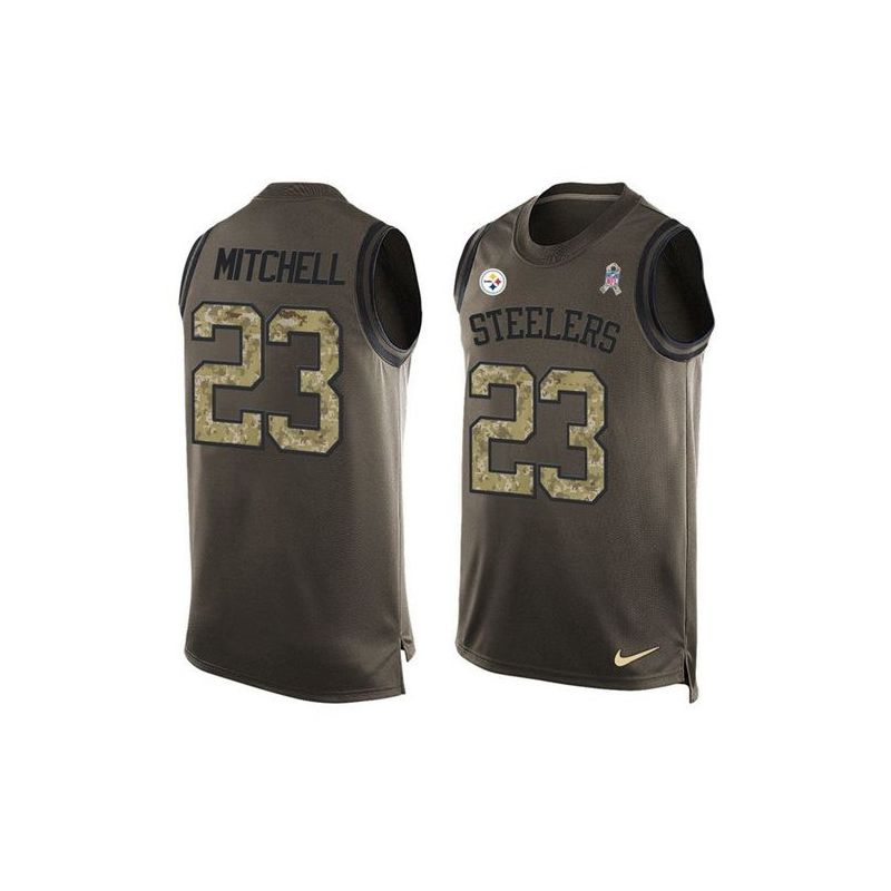 Cheap Mike Mitchell Steelers Tank Top From China Salute TO Service Olive #23