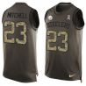 Cheap Mike Mitchell Steelers Tank Top From China Salute TO Service Olive #23