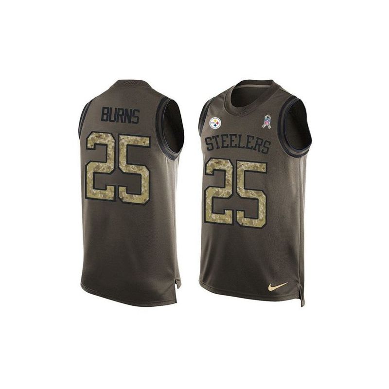 Cheap Artie Burns Steelers Tank Top From China Salute TO Service Olive #25