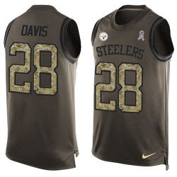 Cheap Sean Davis Steelers Tank Top From China Salute TO Service Olive #28