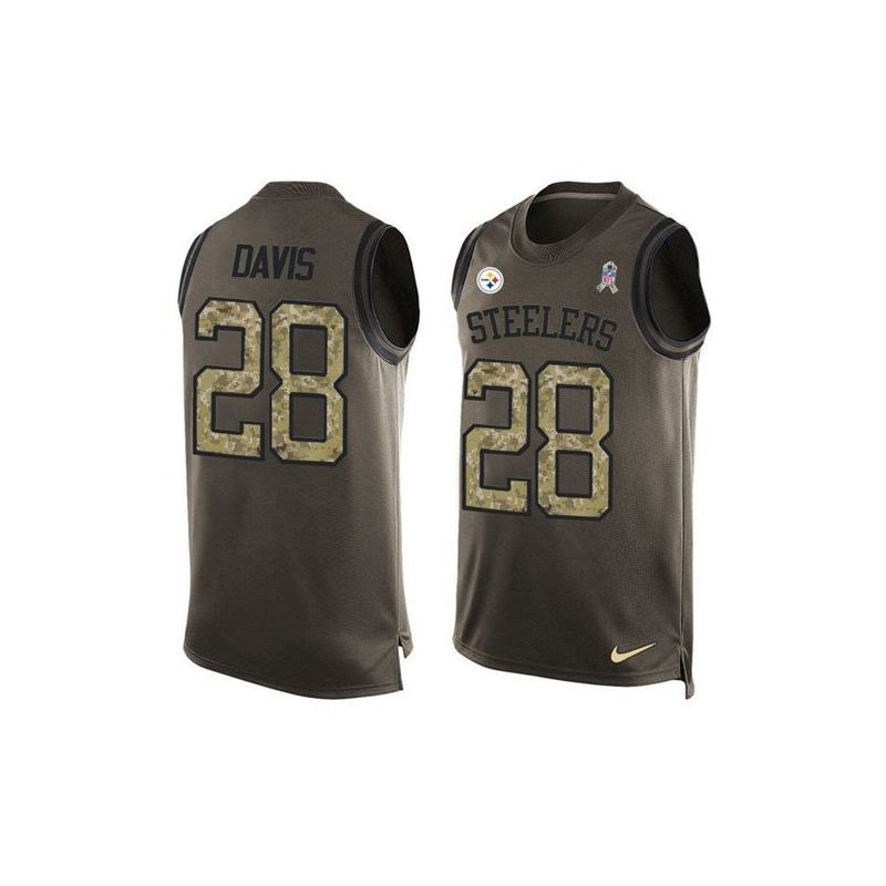 Cheap Sean Davis Steelers Tank Top From China Salute TO Service Olive #28