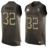 Cheap Franco Harris Steelers Tank Top From China Salute TO Service Olive #32
