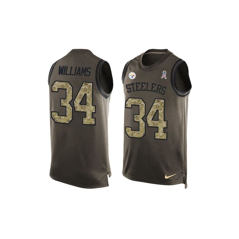 Cheap DeAngelo Williams Steelers Tank Top From China Salute TO Service Olive #34
