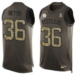 Cheap Jerome Bettis Steelers Tank Top From China Salute TO Service Olive #36