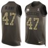 Cheap Mel Blount Steelers Tank Top From China Salute TO Service Olive #47
