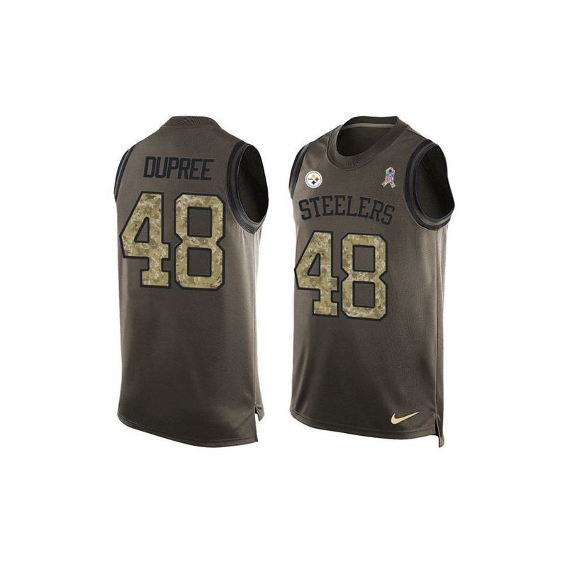 Cheap Bud Dupree Steelers Tank Top From China Salute TO Service Olive #48