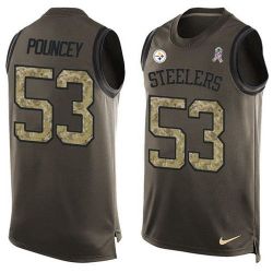 Cheap Maurkice Pouncey Steelers Tank Top From China Salute TO Service Olive #53