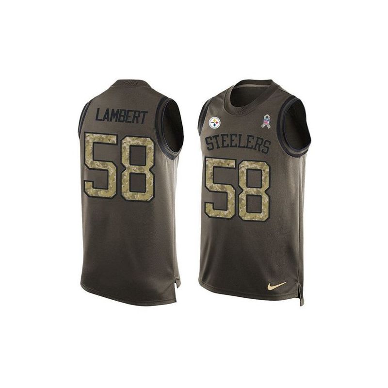 Cheap Jack Lambert Steelers Tank Top From China Salute TO Service Olive #58