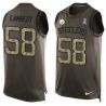 Cheap Jack Lambert Steelers Tank Top From China Salute TO Service Olive #58