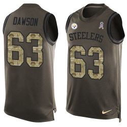 Cheap Dermontti Dawson Steelers Tank Top From China Salute TO Service Olive #63