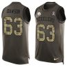 Cheap Dermontti Dawson Steelers Tank Top From China Salute TO Service Olive #63