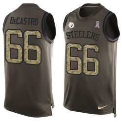 Cheap David DeCastro Steelers Tank Top From China Salute TO Service Olive #66