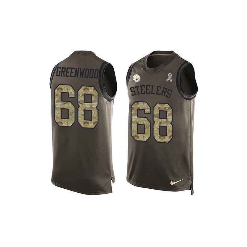 Cheap LC Greenwood Steelers Tank Top From China Salute TO Service Olive #68