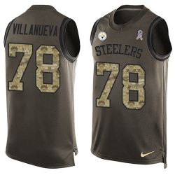 Cheap Alejandro Villanueva Steelers Tank Top From China Salute TO Service Olive #78