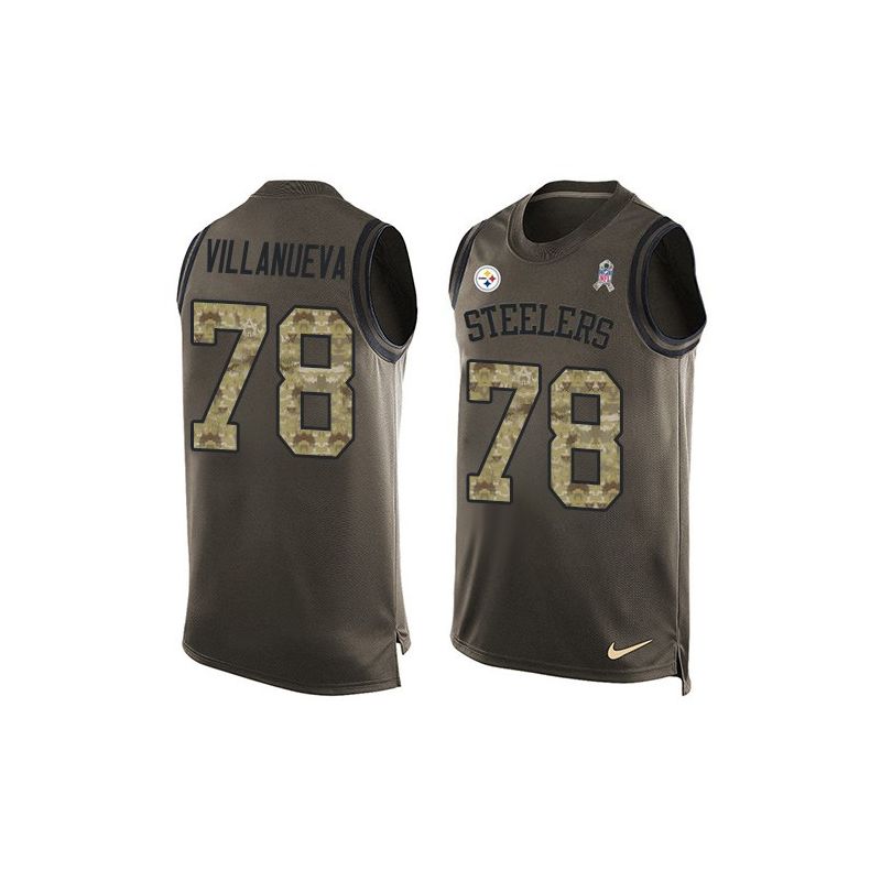 Cheap Alejandro Villanueva Steelers Tank Top From China Salute TO Service Olive #78