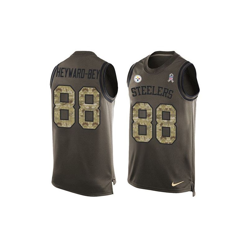 Cheap Darrius Heyward Bey Steelers Tank Top From China Salute TO Service Olive #88