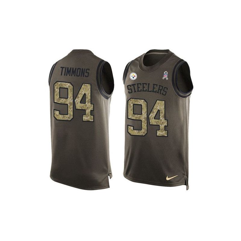 Cheap Lawrence Timmons Steelers Tank Top From China Salute TO Service Olive #94