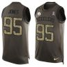 Cheap Jarvis Jones Steelers Tank Top From China Salute TO Service Olive #95
