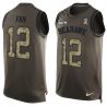 Cheap 12th Fan Seahawks Tank Top From China Salute TO Service Olive #12