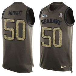 Cheap KJ Wright Seahawks Tank Top From China Salute TO Service Olive #50