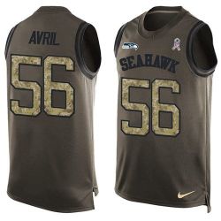 Cheap Cliff Avril Seahawks Tank Top From China Salute TO Service Olive #56