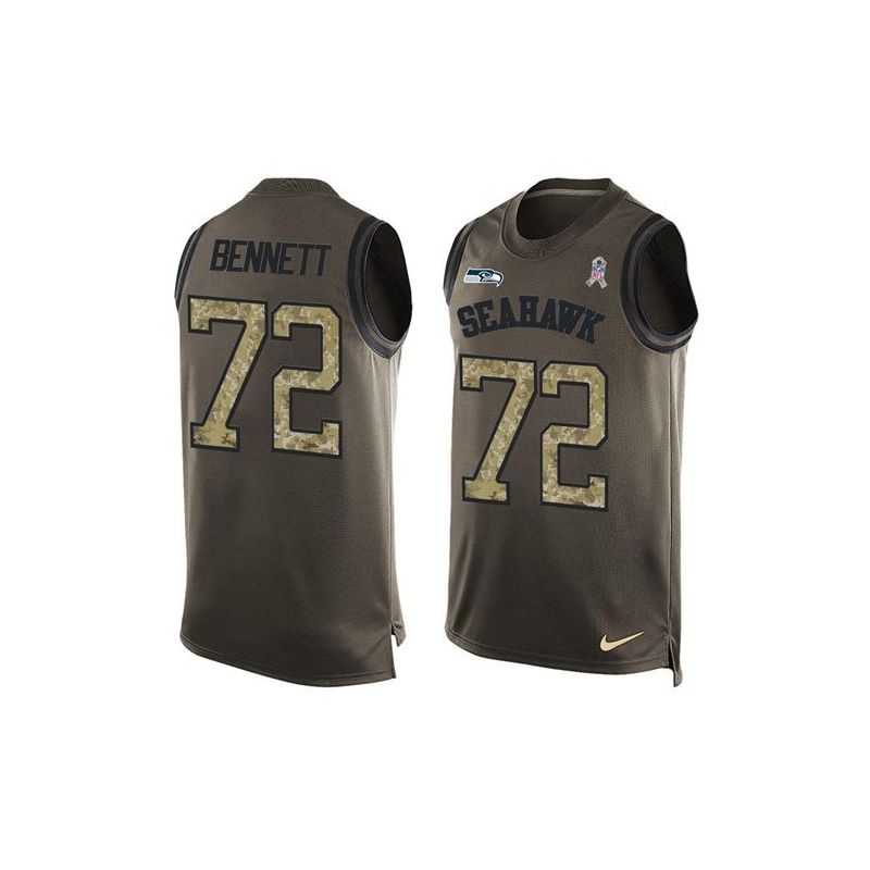 Cheap Michael Bennett Seahawks Tank Top From China Salute TO Service Olive #72