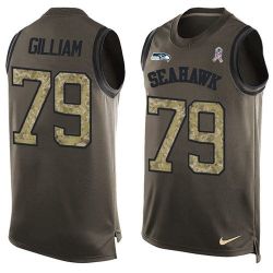 Cheap Garry Gilliam Seahawks Tank Top From China Salute TO Service Olive #79