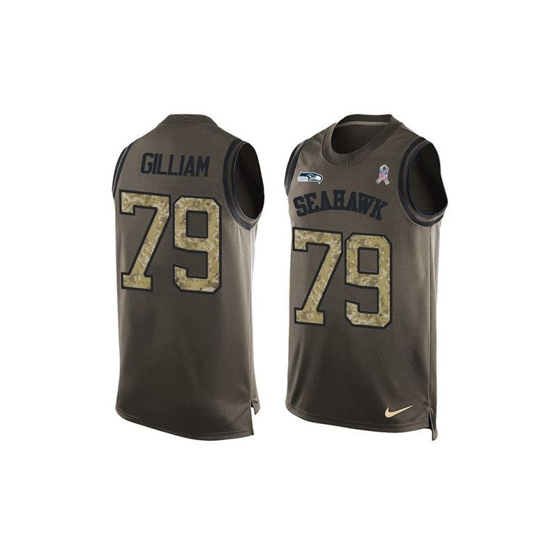 Cheap Garry Gilliam Seahawks Tank Top From China Salute TO Service Olive #79