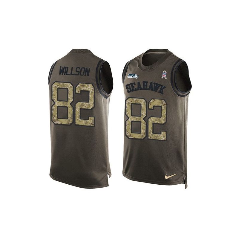 Cheap Luke Willson Seahawks Tank Top From China Salute TO Service Olive #82