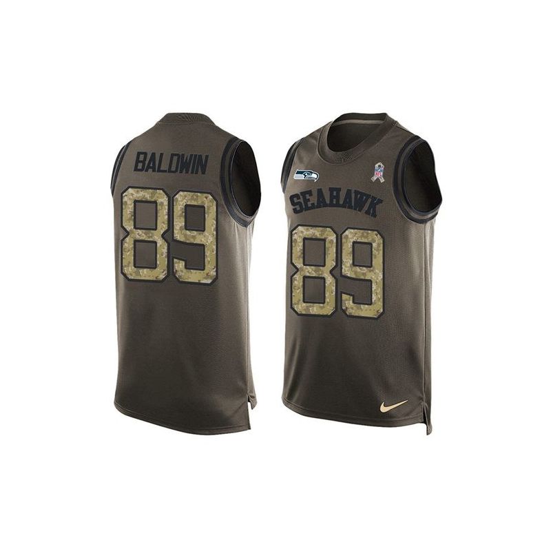 Cheap Doug Baldwin Seahawks Tank Top From China Salute TO Service Olive #89